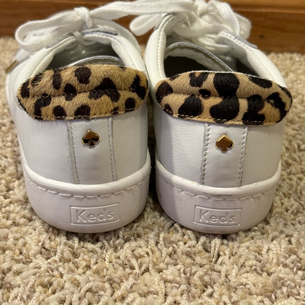 Keds by Kate Spade Ace white with leopard size 8